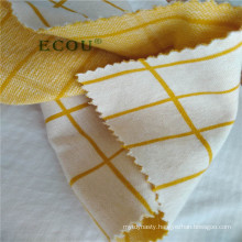 100% recycle cotton yarn dyed grid interlock textiles fabric for shirt